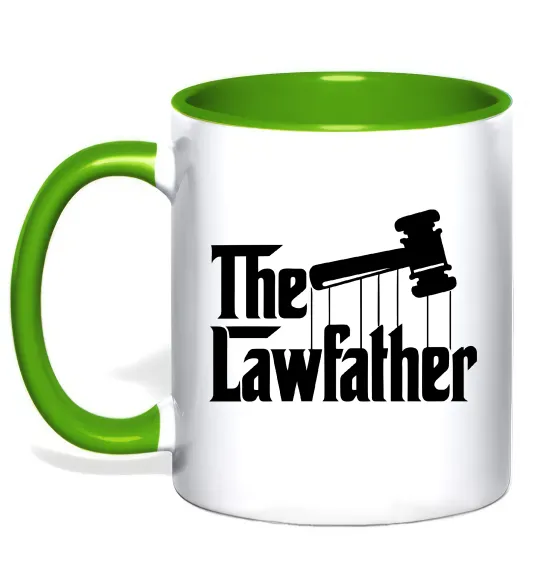 Чашка с цветной ручкой The lawfather Лаймовый фото