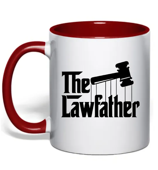 Чашка с цветной ручкой The lawfather Красный фото