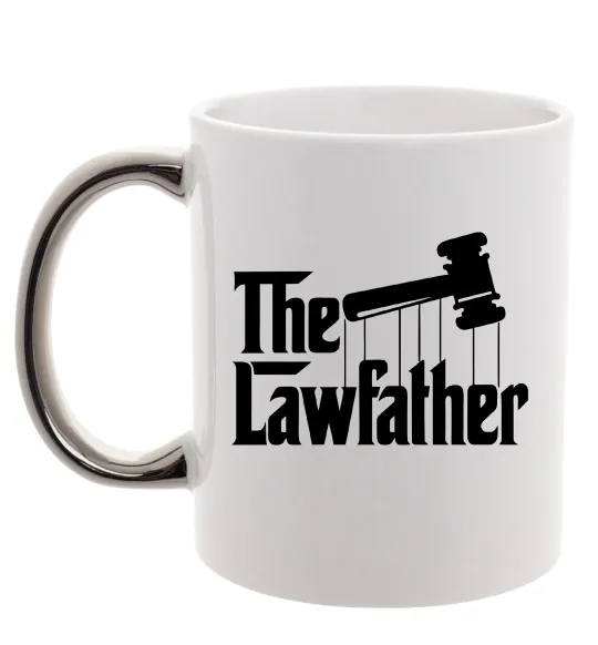 Чашка с цветной ручкой The lawfather Серебро фото