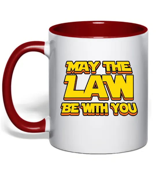 Чашка с цветной ручкой May the law be with you Красный фото