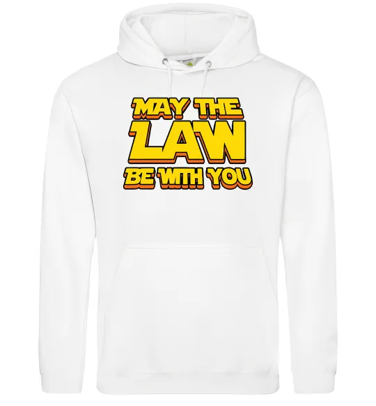 Мужская толстовка (худи) May the law be with you Белый фото