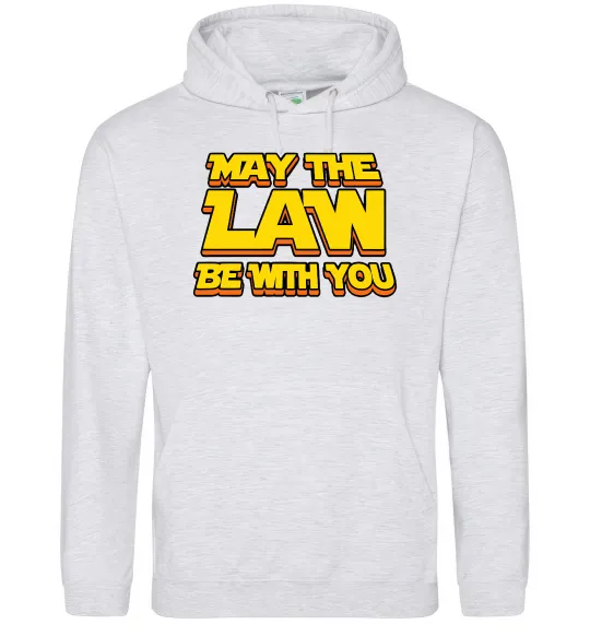 Мужская толстовка (худи) May the law be with you Серый меланж фото