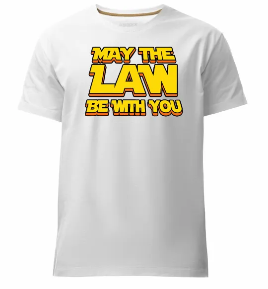 Мужская премиум футболка May the law be with you Белый фото