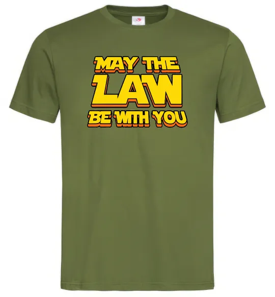 Мужская футболка May the law be with you Оливковый фото
