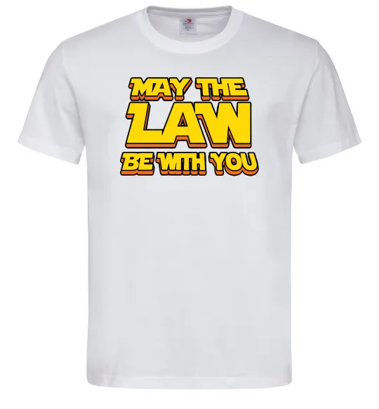 Мужская футболка May the law be with you Белый фото