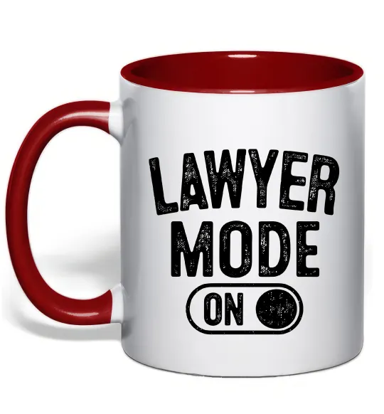 Чашка с цветной ручкой Lawyer mode Красный фото