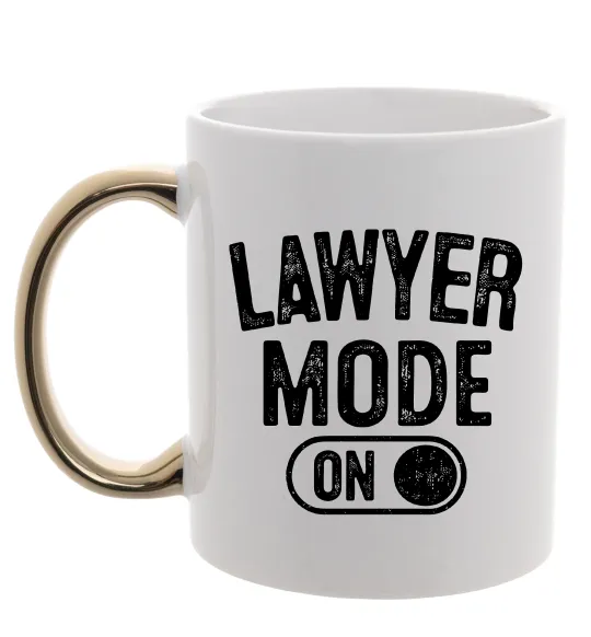 Чашка с цветной ручкой Lawyer mode Золото фото
