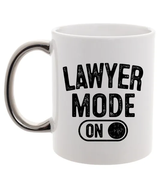 Чашка с цветной ручкой Lawyer mode Серебро фото