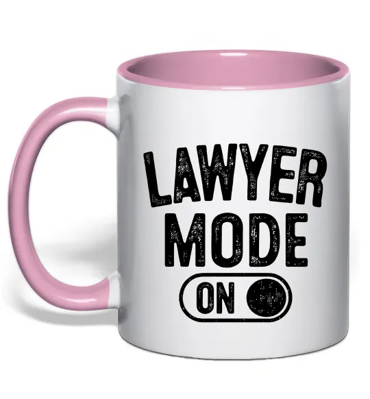 Чашка с цветной ручкой Lawyer mode Нежно розовый фото