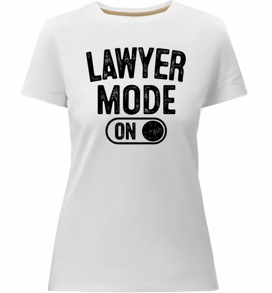 Женская премиум футболка Lawyer mode Белый фото