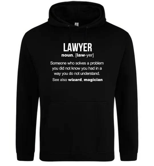Женская толстовка (худи) Lawyer noun Черный фото