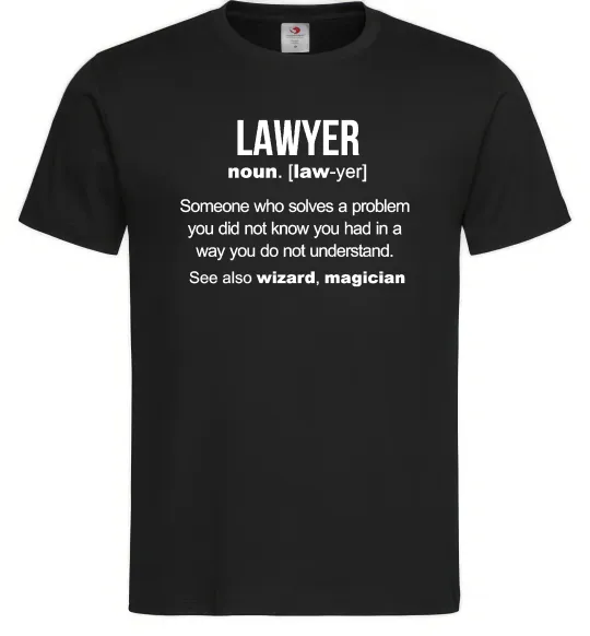 Мужская футболка Lawyer noun Черный фото