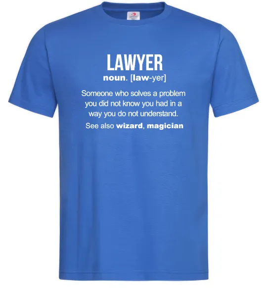 Мужская футболка Lawyer noun Ярко-синий фото