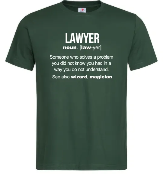 Мужская футболка Lawyer noun Темно-зеленый фото