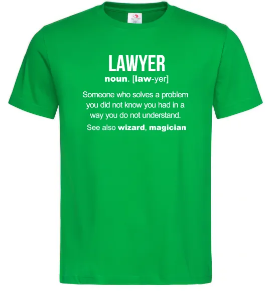 Мужская футболка Lawyer noun Зеленый фото