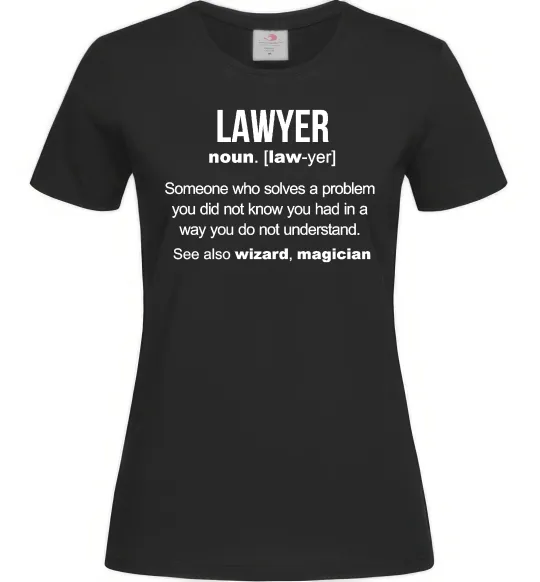 Женская футболка Lawyer noun Черный фото