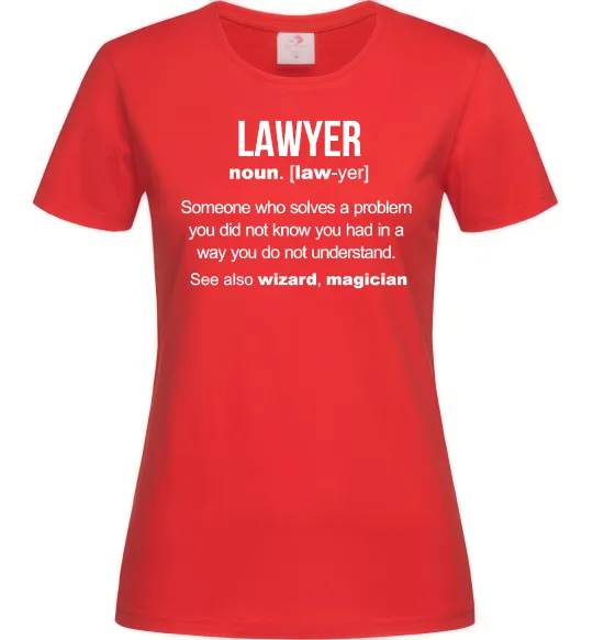 Женская футболка Lawyer noun Красный фото