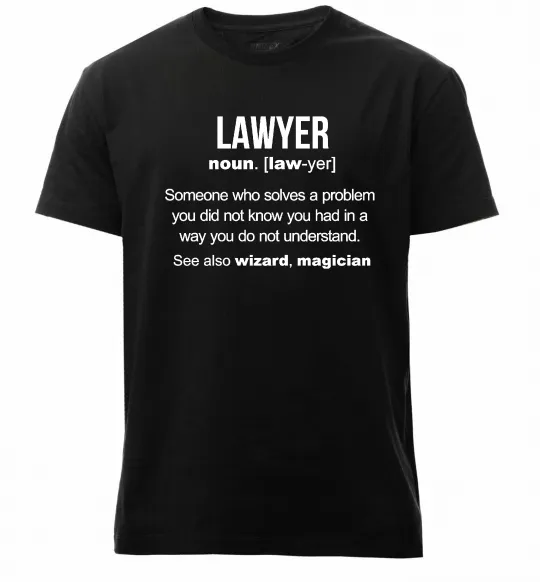 Мужская премиум футболка Lawyer noun Черный фото