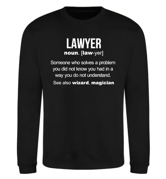 Свитшот Lawyer noun Черный фото