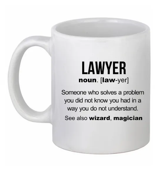 Чашка керамическая Lawyer noun Белый фото