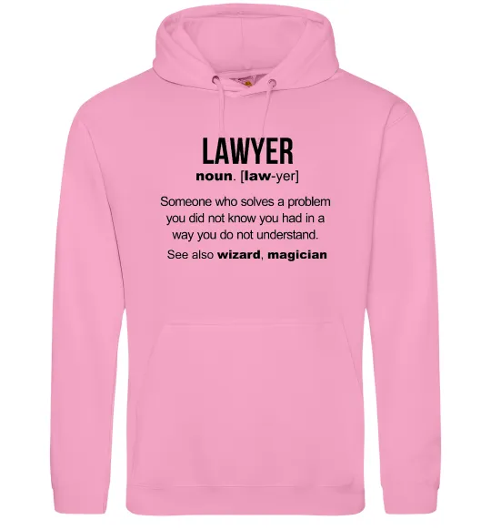 Мужская толстовка (худи) Lawyer noun Розовый фото