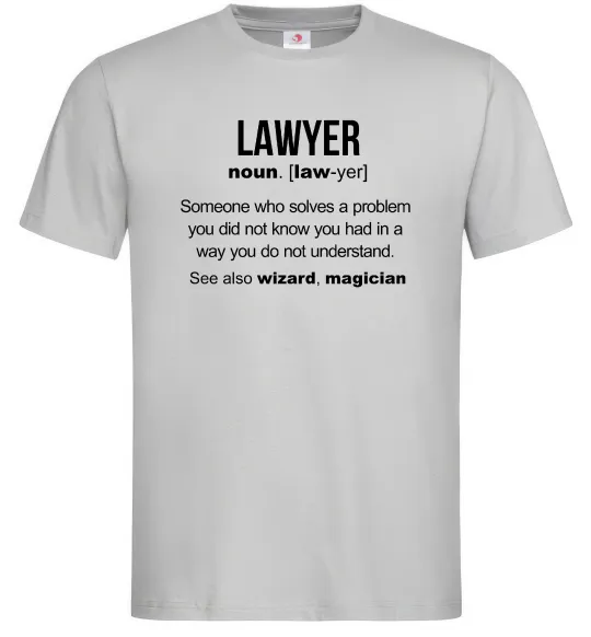Мужская футболка Lawyer noun Серый фото
