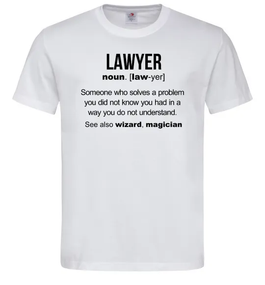 Мужская футболка Lawyer noun Белый фото