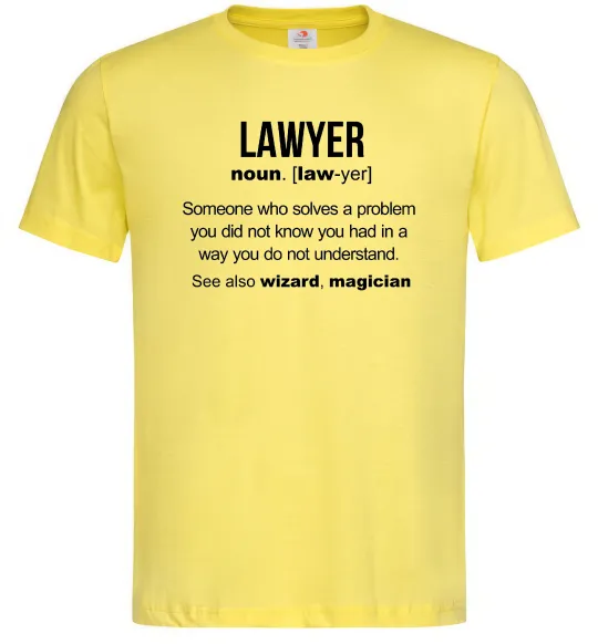 Мужская футболка Lawyer noun Лимонный фото