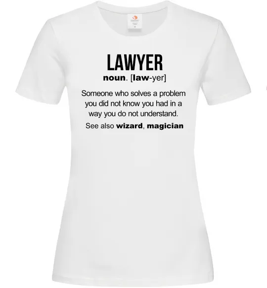 Женская футболка Lawyer noun Белый фото