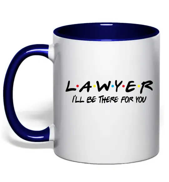 Чашка с цветной ручкой Lawyer be there for you Глубокий темно-синий фото
