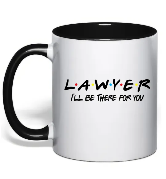 Чашка с цветной ручкой Lawyer be there for you Черный фото