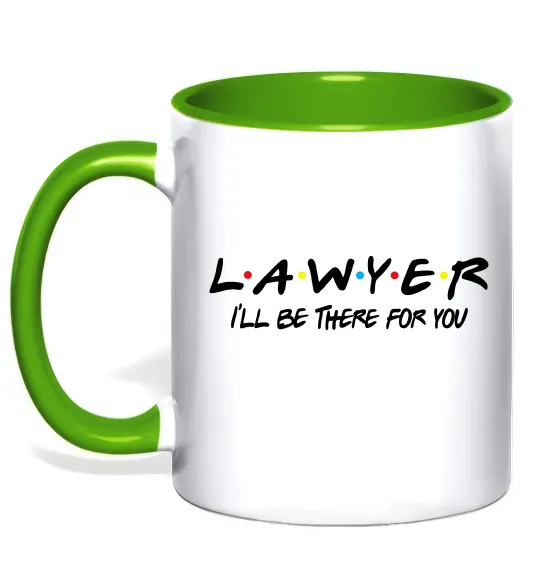 Чашка с цветной ручкой Lawyer be there for you Лаймовый фото