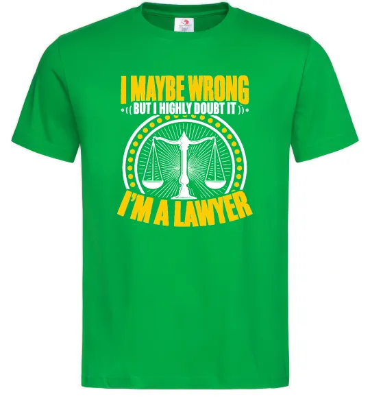 Мужская футболка I maybe wrong Зеленый фото