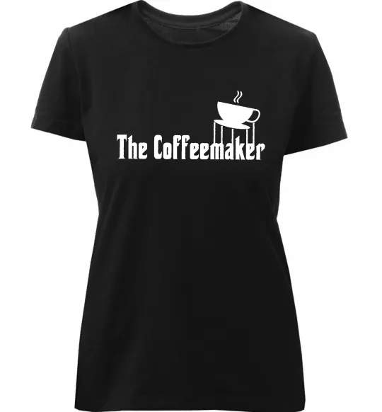 Женская премиум футболка The coffemaker Черный фото