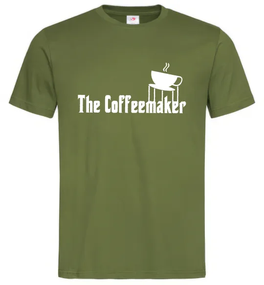 Мужская футболка The coffemaker Оливковый фото