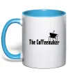 Чашка с цветной ручкой The coffemaker Голубой фото