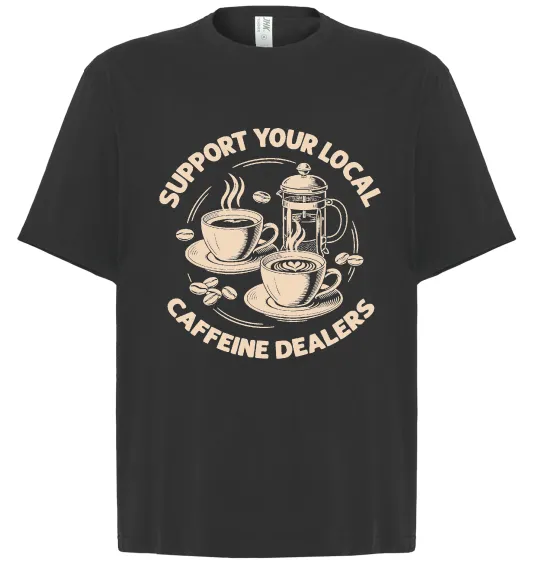 Футболка Оверсайз Support coffee Черный фото
