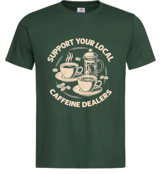Мужская футболка Support coffee Темно-зеленый фото