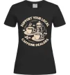 Женская футболка Support coffee Черный Женская футболка Support coffee Черный фото