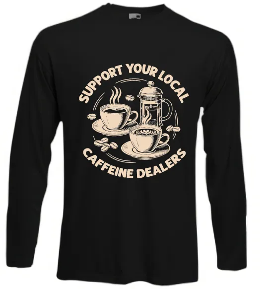 Лонгслив Support coffee Черный фото