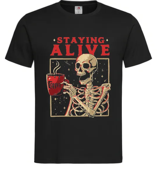 Мужская футболка Staying alive Черный фото