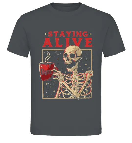 Мужская футболка Staying alive Графит фото