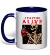 Чашка с цветной ручкой Staying alive Глубокий темно-синий Чашка с цветной ручкой Staying alive Глубокий темно-синий фото