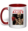 Чашка с цветной ручкой Staying alive Красный Чашка с цветной ручкой Staying alive Красный фото
