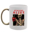 Чашка с цветной ручкой Staying alive Золото Чашка с цветной ручкой Staying alive Золото фото