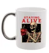 Чашка с цветной ручкой Staying alive Серебро Чашка с цветной ручкой Staying alive Серебро фото