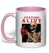 Чашка с цветной ручкой Staying alive Нежно розовый Чашка с цветной ручкой Staying alive Нежно розовый фото