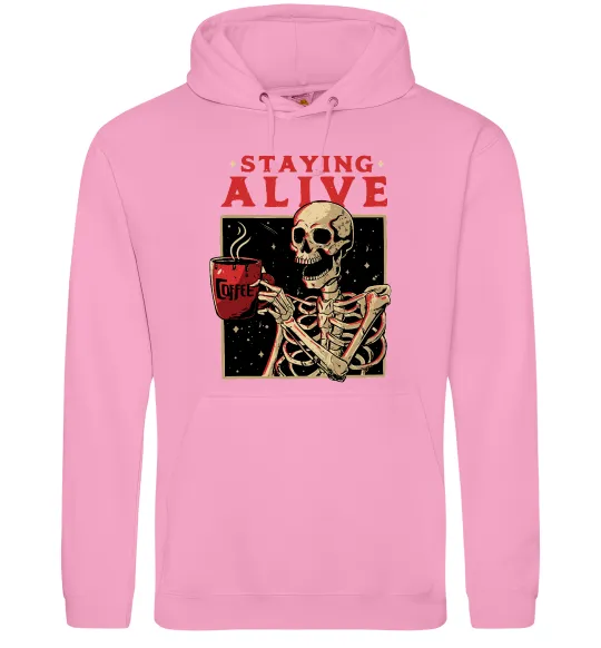 Мужская толстовка (худи) Staying alive Розовый фото