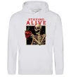 Женская толстовка (худи) Staying alive Серый меланж Женская толстовка (худи) Staying alive Серый меланж фото