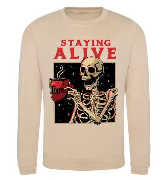 Свитшот Staying alive Песочный фото